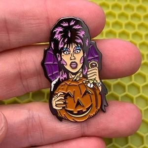 NEW Elvira Halloween Enamel Pin
